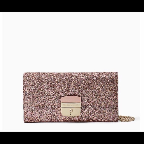 kate spade Handbags - Kate Spade ♠️ Rose Gold Glitter Clutch
